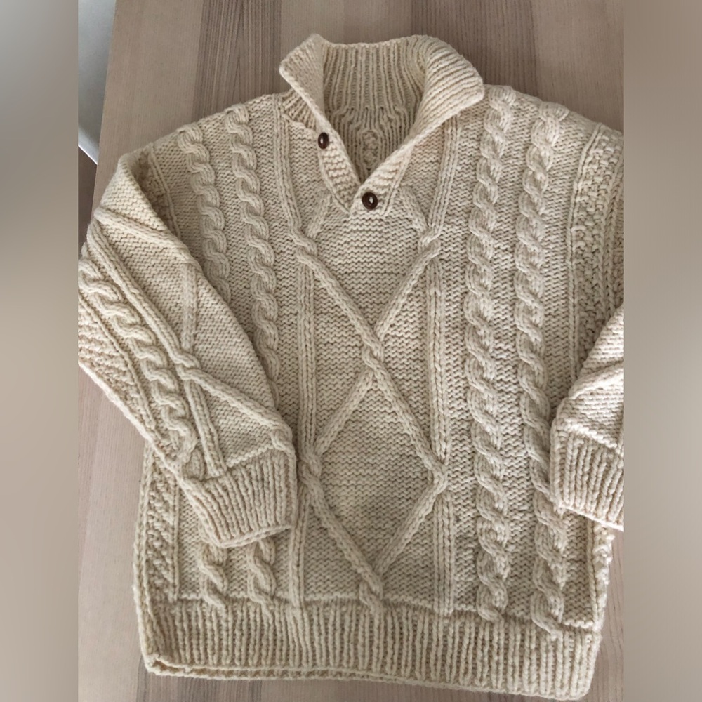 chunky wool vintage fisherman sweater